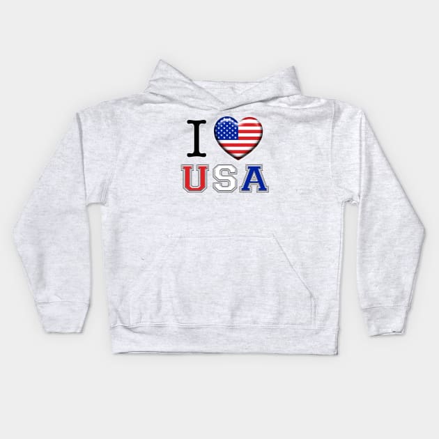 I love USA Kids Hoodie by CoolCarVideos